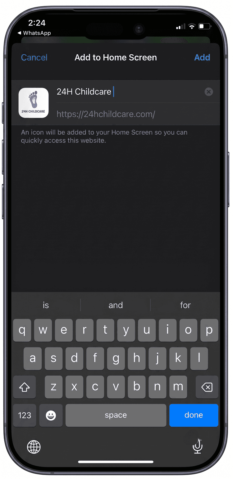 Step 3: Tap Add